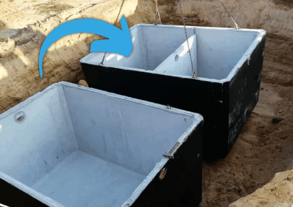 Szambo betonowe dwukomorowe 8m3 z dostawą i montażem | Mysłek Zbiorniki ...